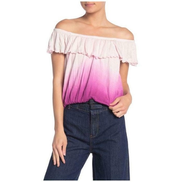 Free People Pink Cora Lee Off the Shoulder Top SM